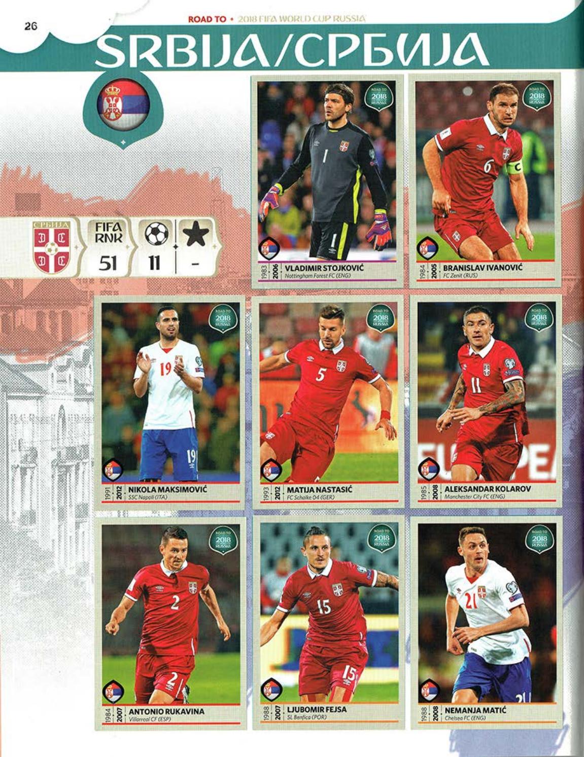 ANOTANDO FÚTBOL * GUÍA MUNDIAL 2018 * SERBIA