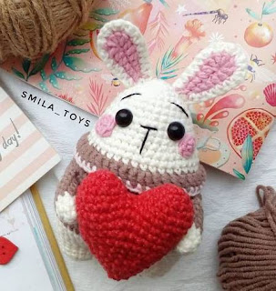 PATRON GRATIS CONEJO CORAZON AMIGURUMI 48751 🐰❤️