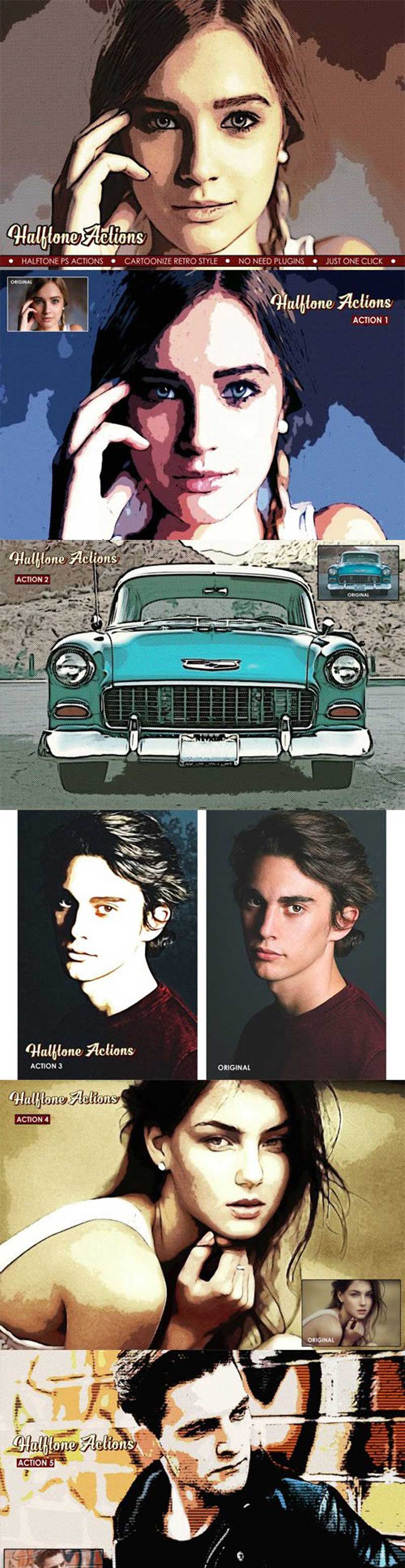 Halftone Photoshop Actions - Cartoonize Retro Style 2 vbnmvf