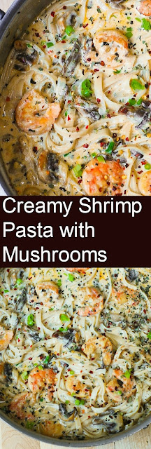 Creamy Shrimp Pasta with Mushrooms