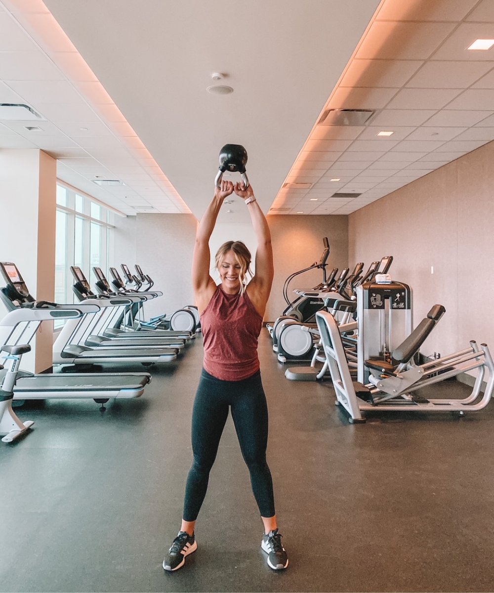 OKC influencer Amanda Martin works out at the Omni Oklahoma City's fitness center