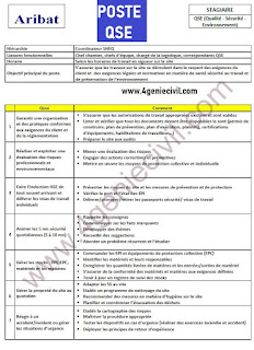 fiche de poste QSE