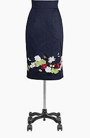Garden floral pencil skirt
