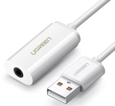 Tarjeta de sonido USB UGREEN Convertidor externo Adaptador de audio USB