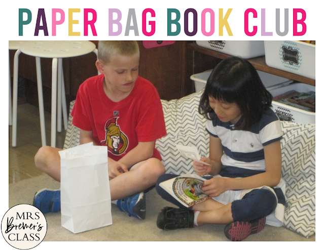Paper Bag Book Club questions and editable templates for book study discussions in K-2