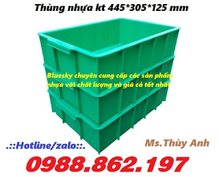 Thùng nhựa đặc,Thùng nhựa YM003,thùng nhựa đặc kích thước 455 x 305 x 125mm