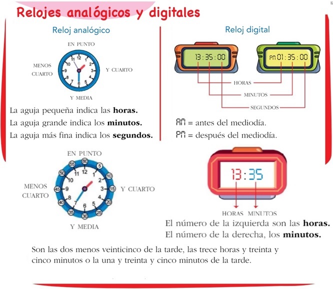 Relojes digitales y analógicos para niños