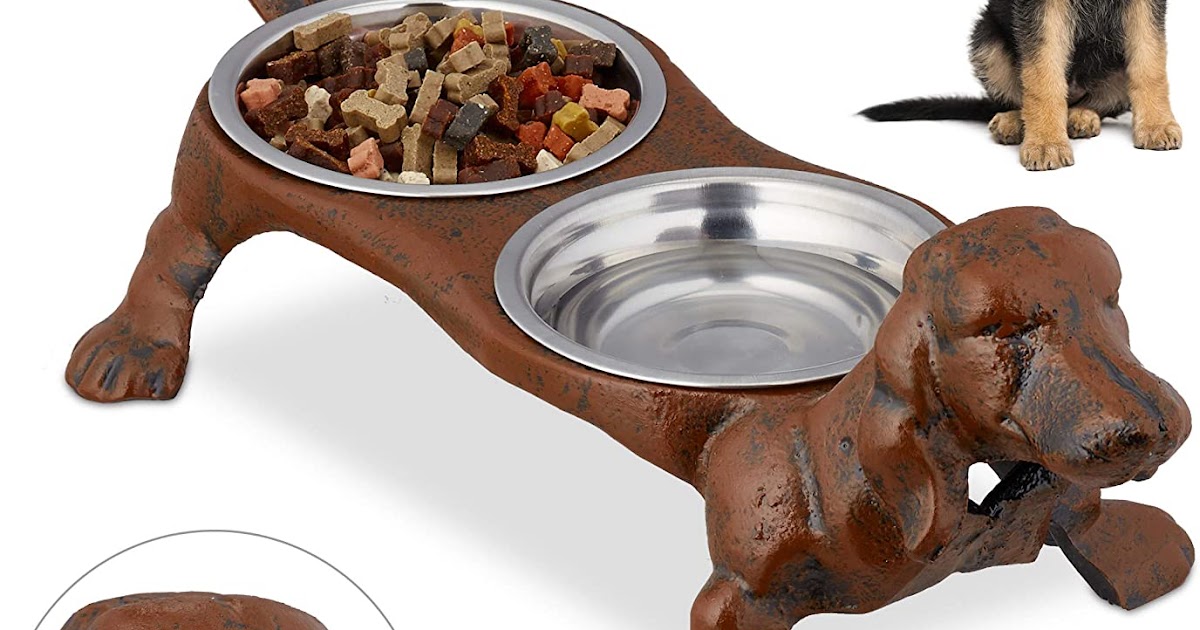 Size S Feeding Station 200 ml Stainless Steel Relaxdays Dog Feeding Bowl Set of 2 Silver Non-Slip Water Dish