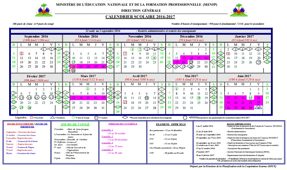 Vacances scolaires 2017 Calendrier officiel 2017 2017