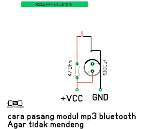 cara pasang modul mp3 bluetooth Agar tidak mendenging dan noise