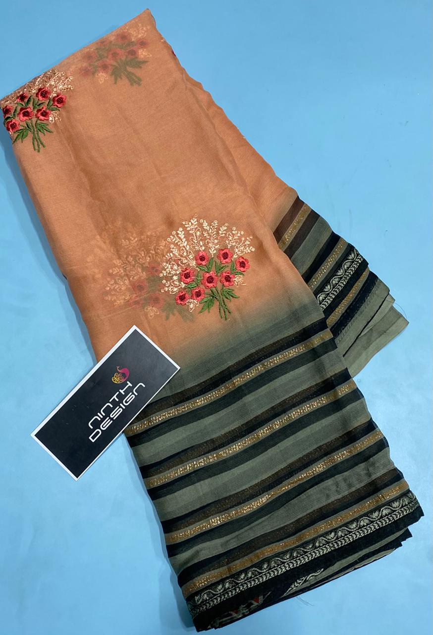 Latest chiffon printed sarees