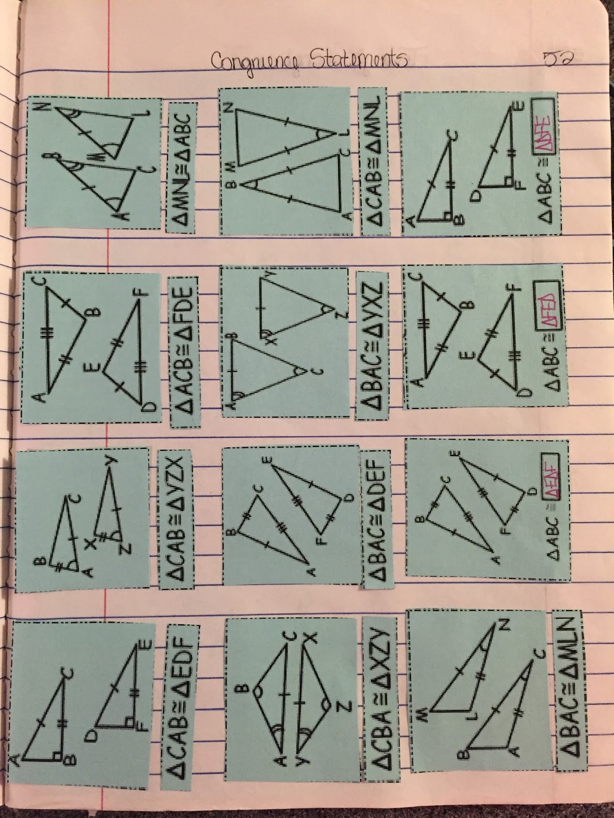 misscalcul22: Geometry Unit 22: Congruent Triangles Interactive Notebook Throughout Geometry Worksheet Congruent Triangles Answers