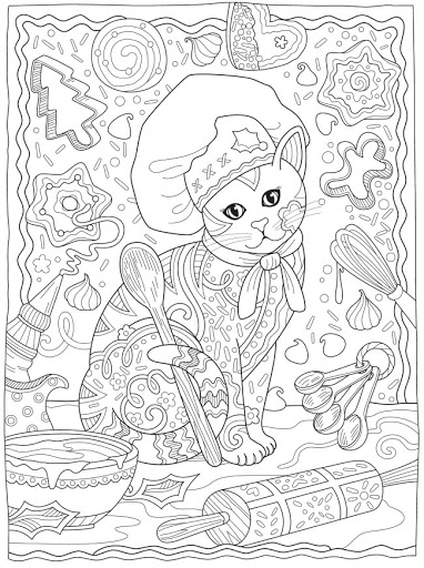 Cats coloring christmas enjoy enlarge Dragonfly Treasure: Christmas Cats Coloring Pages