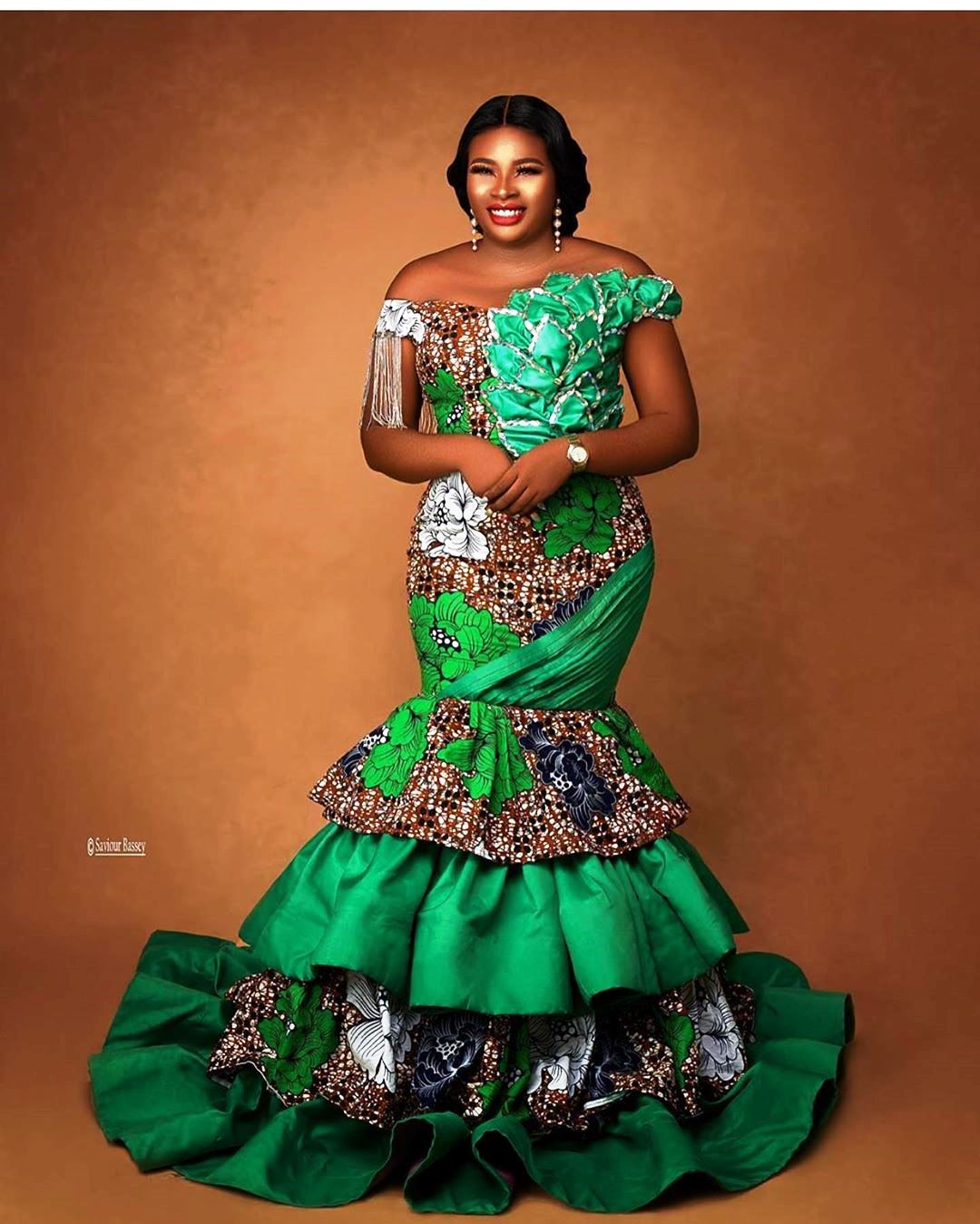 Ankara Long Flay Gown Styles: Trending Design for Ladies