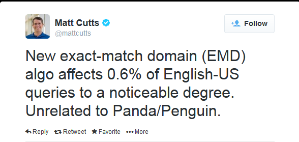 Matt Cutts on EMD (Exact Match Domain)