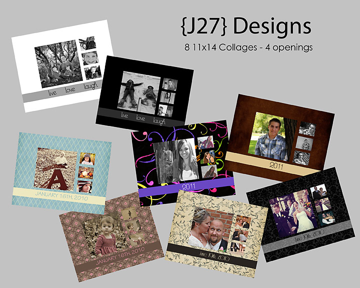 {J27} Designs: 11x14 Photoshop Collage Templates