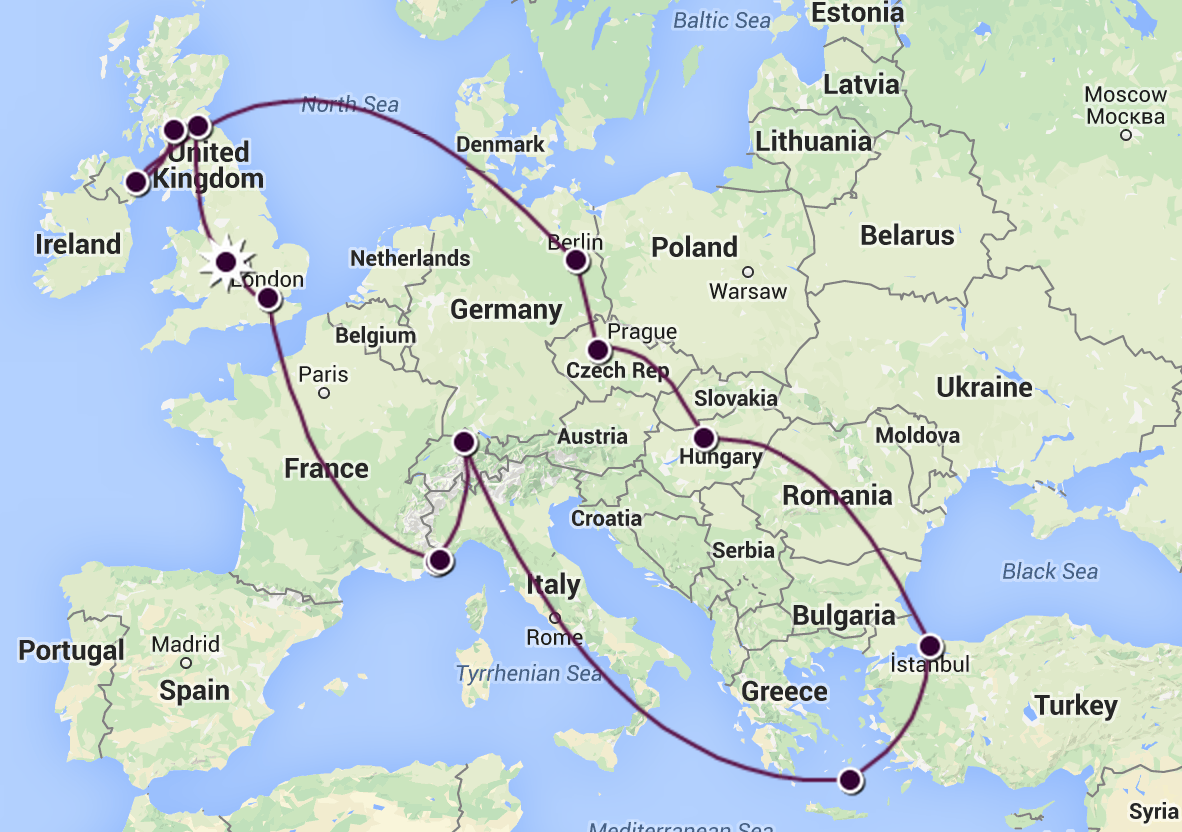 european travel itinerary 3 weeks