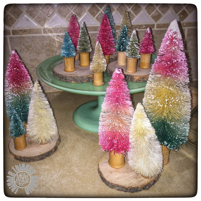 Dyed Bottle Brush Trees Tutorial by Thistle Thicket Studio. www.thistlethicketstudio.com