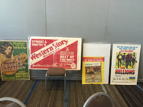 A advertising banner that was used at a newsagent's for Western Story magazine