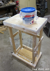spackle sheet rock wood 2x4 stand, smooth out before painting