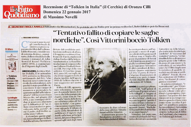 Tolkien l'Italia Oronzo Cilli: rassegna stampa