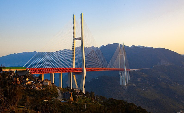 Duge Beipanjiang Bridge is the number one highest bridge in the world.