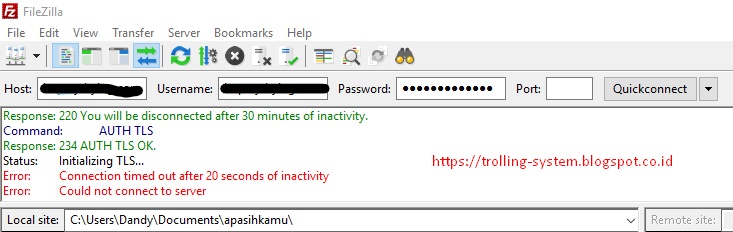 filezilla could not connect to server connection timed out