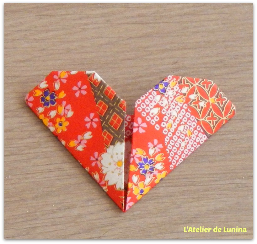 L'Atelier de Lunina DIY ♣ Un marque page coeur en origami
