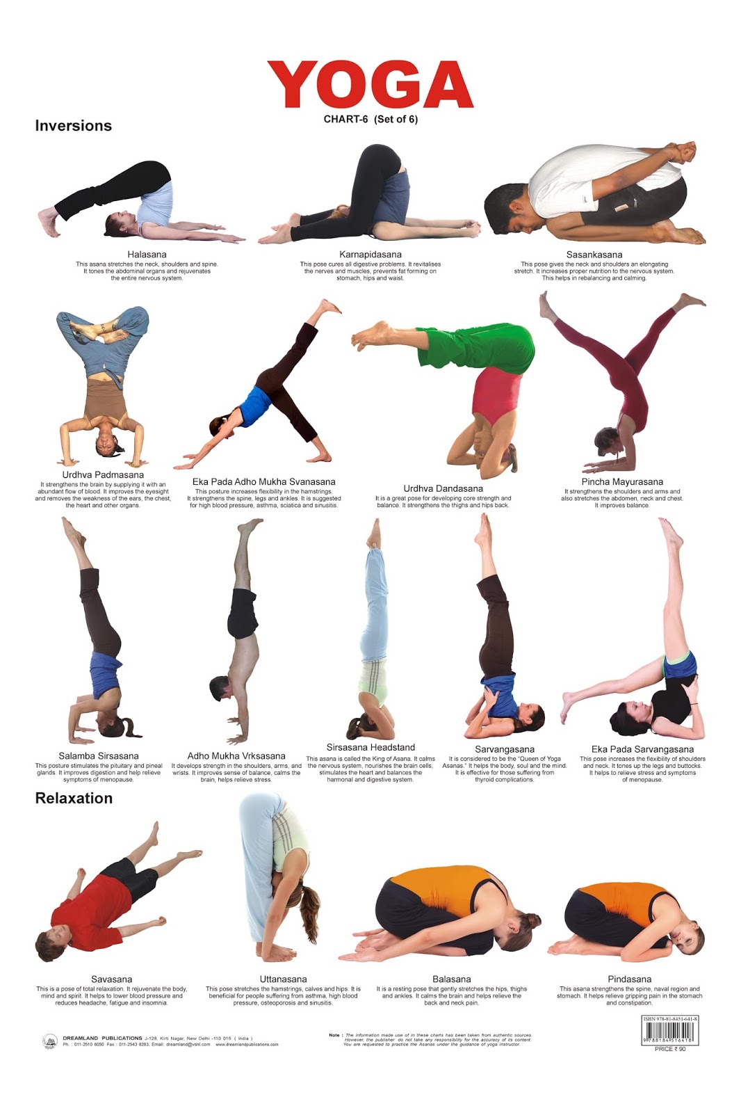 Chart Of Yoga Poses For Beginners