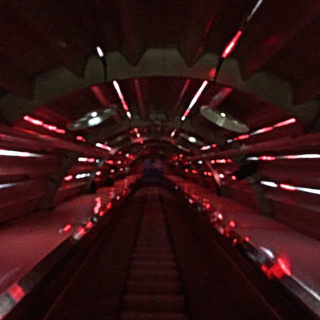 Visiting the Atomium in Bruxelles "Talk" a temporary sounds and lights exhibition at the Atomium in Bruxelles