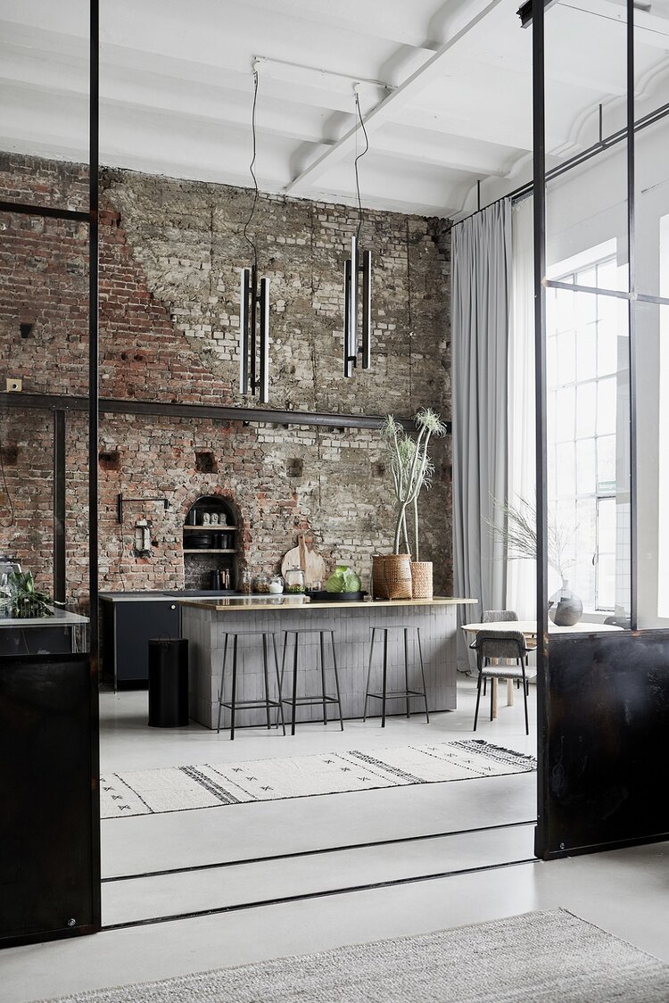 A Bright Industrial Loft Decorated With House Doctor's Spring-Summer Collection