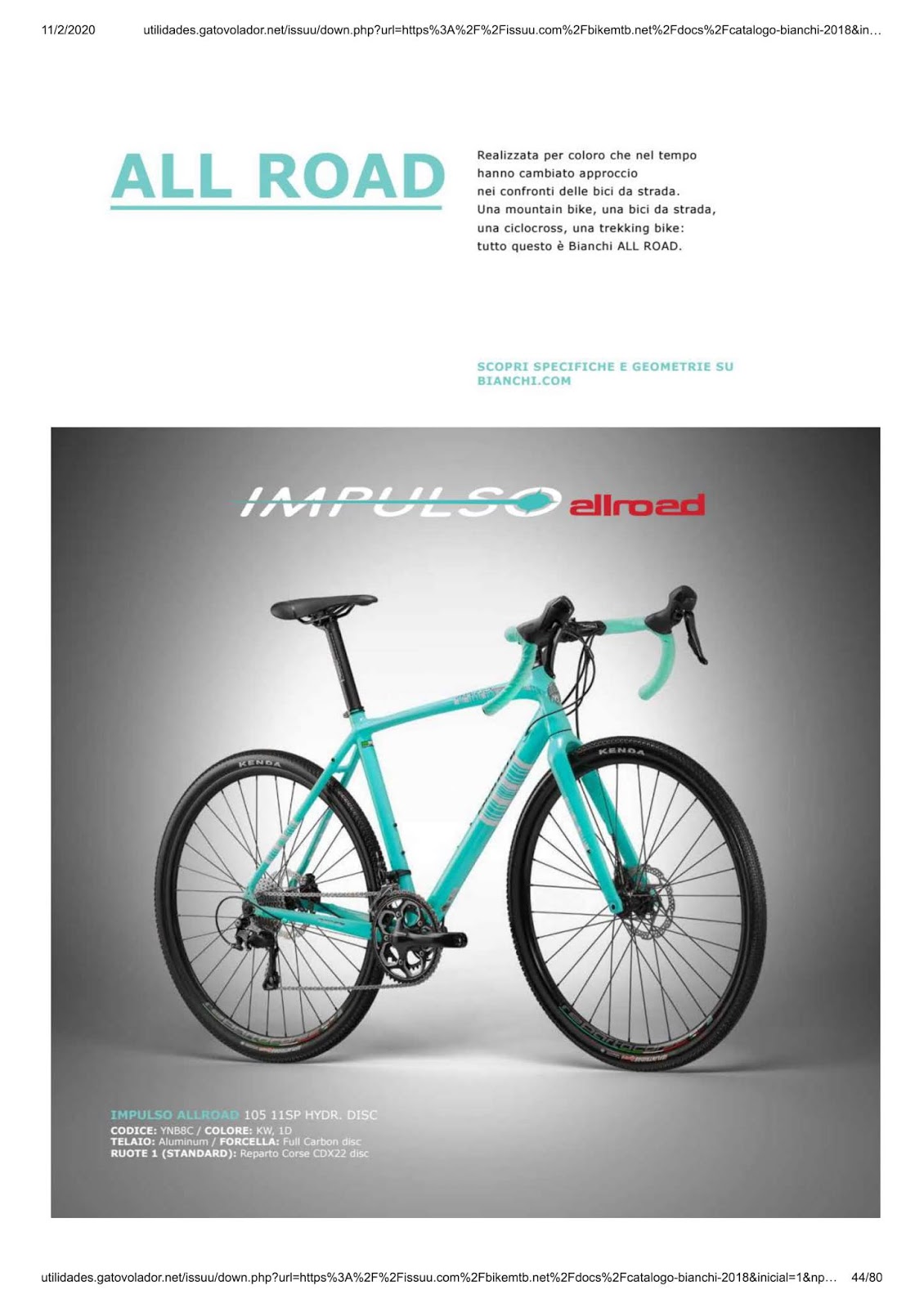 CATALOGUES BIANCHI BIANCHI 2018