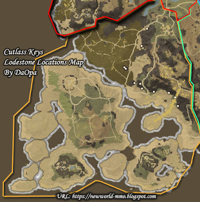 Cutlass Keys lodestone node locations map