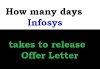 When will Infosys give the offer letter for selected Candidate - Software Queries