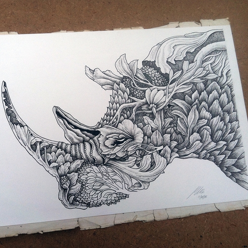 28-Rhino-Rhinoceros-Muthahari-Insani-Beautifully-Detailed-Ink-Drawings-and-Doodles-www-designstack-co