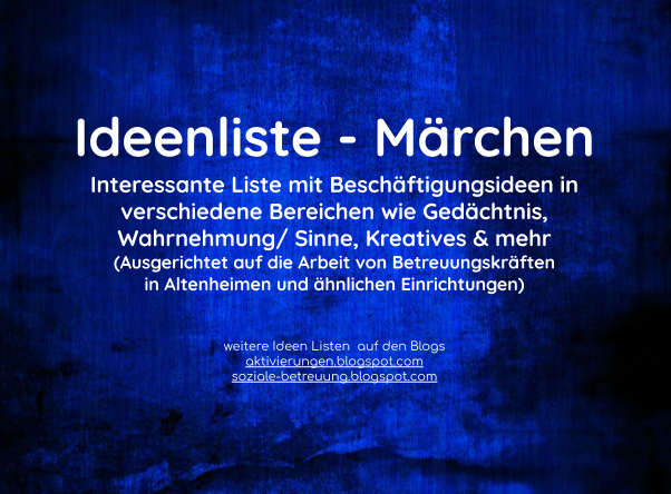 Ideenliste Marchen