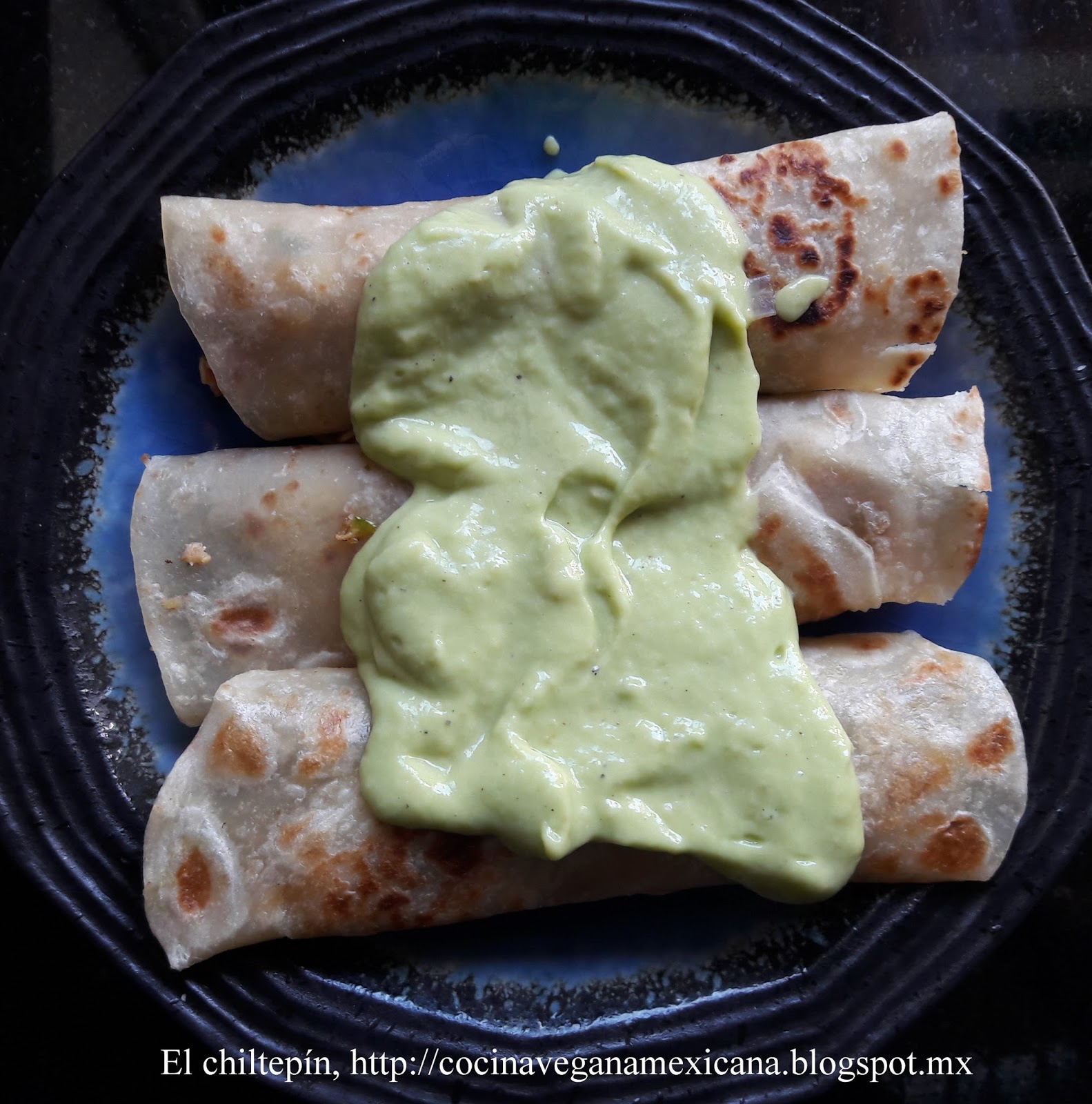 El chiltepín, la dulce cocina vegana Flautas o chimichangas de avena