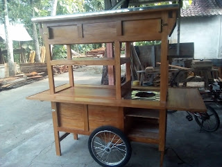 PENGRAJIN ASLI GEROBAK KULINER BAHAN KAYU MURAH BERKUALITAS PEMBAYARAN
