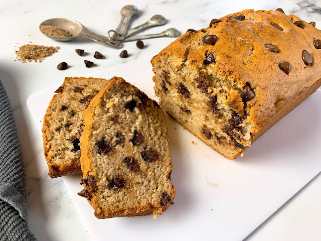 Egg-Free Chocolate Chip Banana Bread with Flax