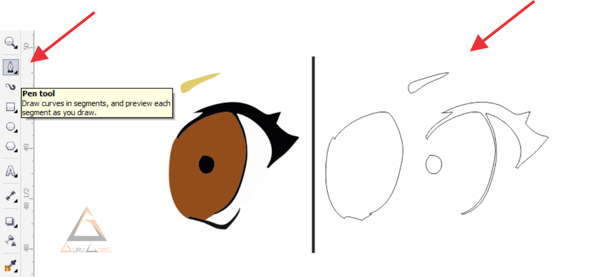 Gambar Tutorial Corel Draw Membuat Kartun Komik Anime Tokoh Naruto