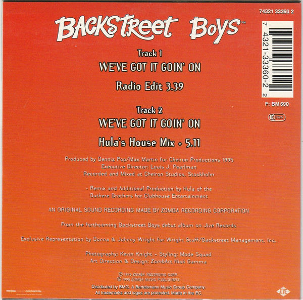 MUSICOLLECTION BACKSTREET BOYS We've Got It Goin On CD 2Titres 1995