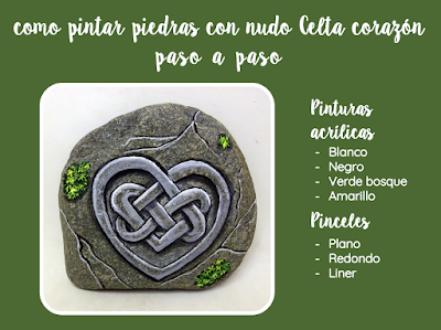 COMO PINTAR PIEDRAS CON NUDO CELTA CORAZÓN PASO A PASO