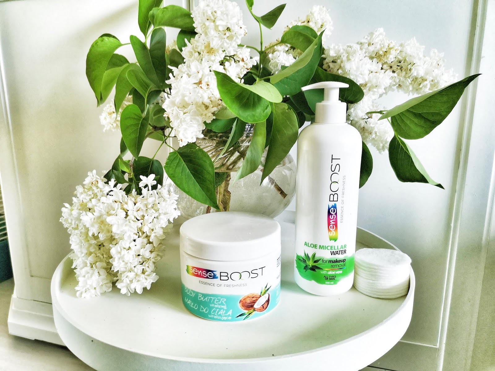 Sense boost witalizujące masło do ciała, aloesowa woda micelarna sense boost zakręcony świat marty, opinia o marce sense boost