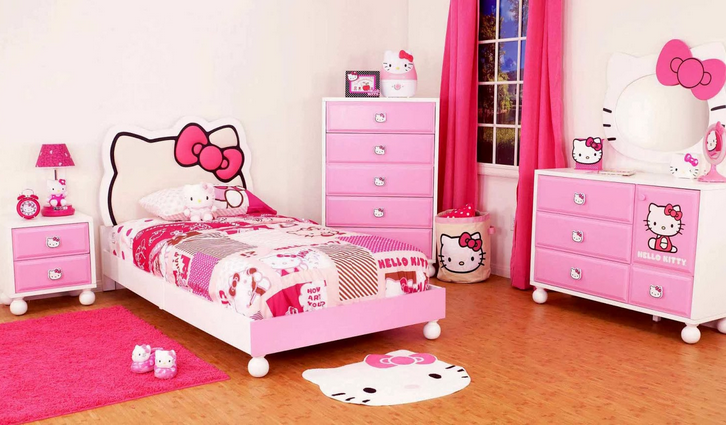 kamar tidur anak warna pink