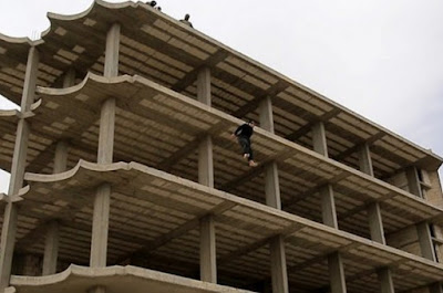 A gay man is thrown off a building top by ISIS militants, Iraq, Aug. 20, 2016