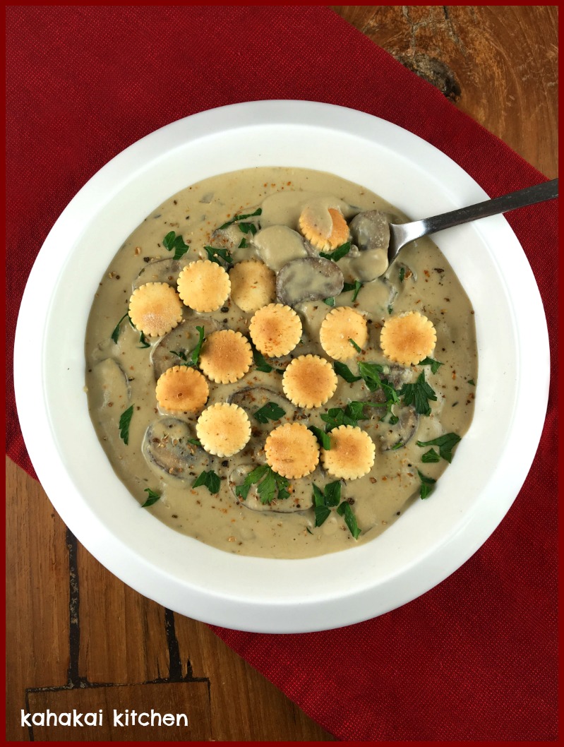 Kahakai Kitchen (Vegan) Creamy Porcini Mushroom Soup for Souper Sundays