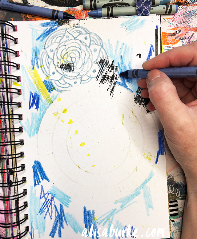 a peek inside my process- playing with crayons