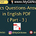 Politics Questions-Answers in English PDF ( Part - 3 )