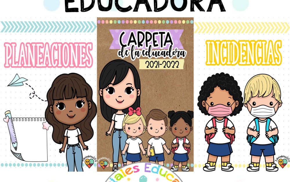 Portadas para Carpeta de la Educadora | Materiales Educativos para Maestras