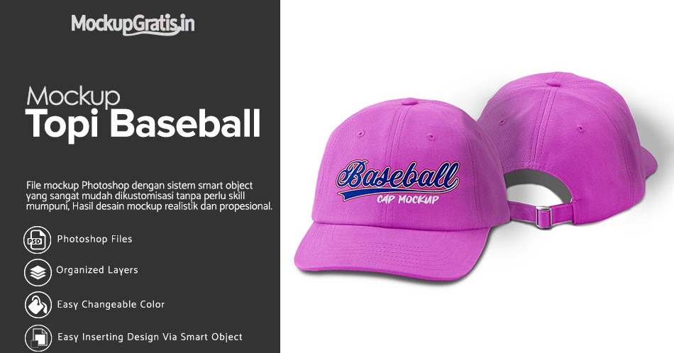 Mockup Topi Baseball Custom #01 Gratis